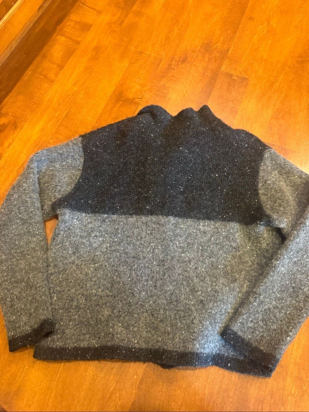 Vintage L.L.Bean Women’s M Lambswool Cardigan Made Scotland Colorblock Wool - Picture 5 of 5